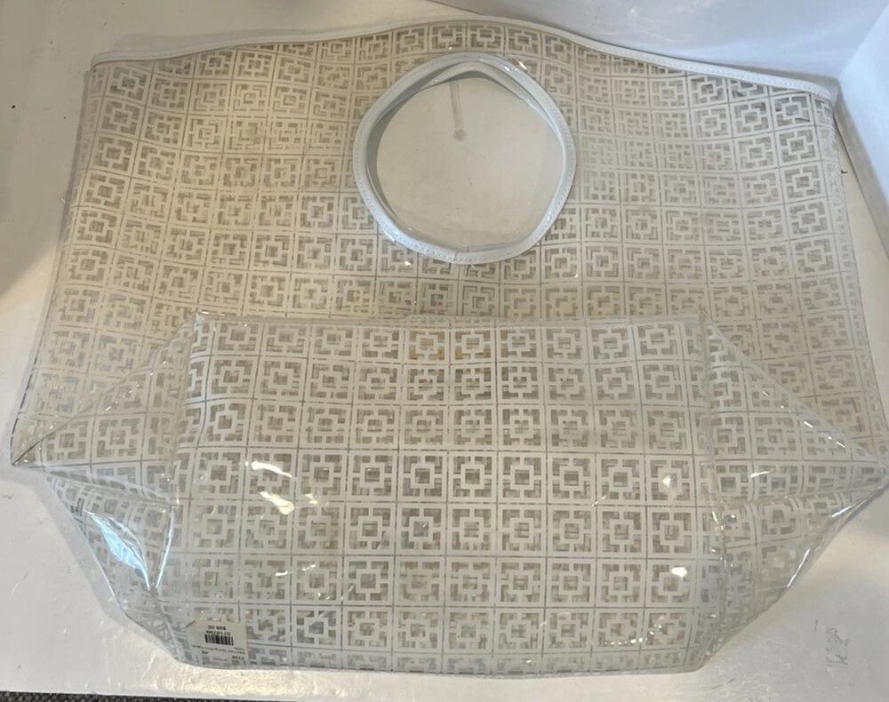 Trina Turk Clear and White Large Tote Bag Branded Used Once